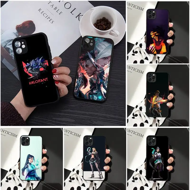 

Valorant Phone Case Matte Transparent for iPhone 7 8 11 12 s mini pro X XS XR MAX Plus Clear mobile bag Jett Viper Omen Phoenix