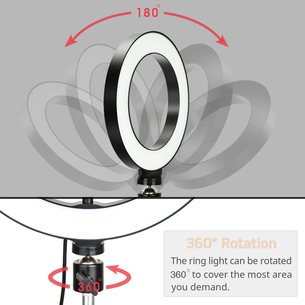 

2021 New Dimmable LED Ring Light With Tripod For Selfie Large USB Ring Lamp For Live Streaming Make-up Youtube Vlog TikTok