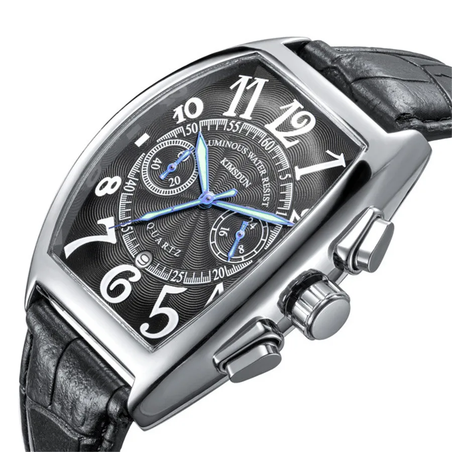 Роскошный модный бренд KIMSDUN для мужчин tonneau отображение даты повседневное