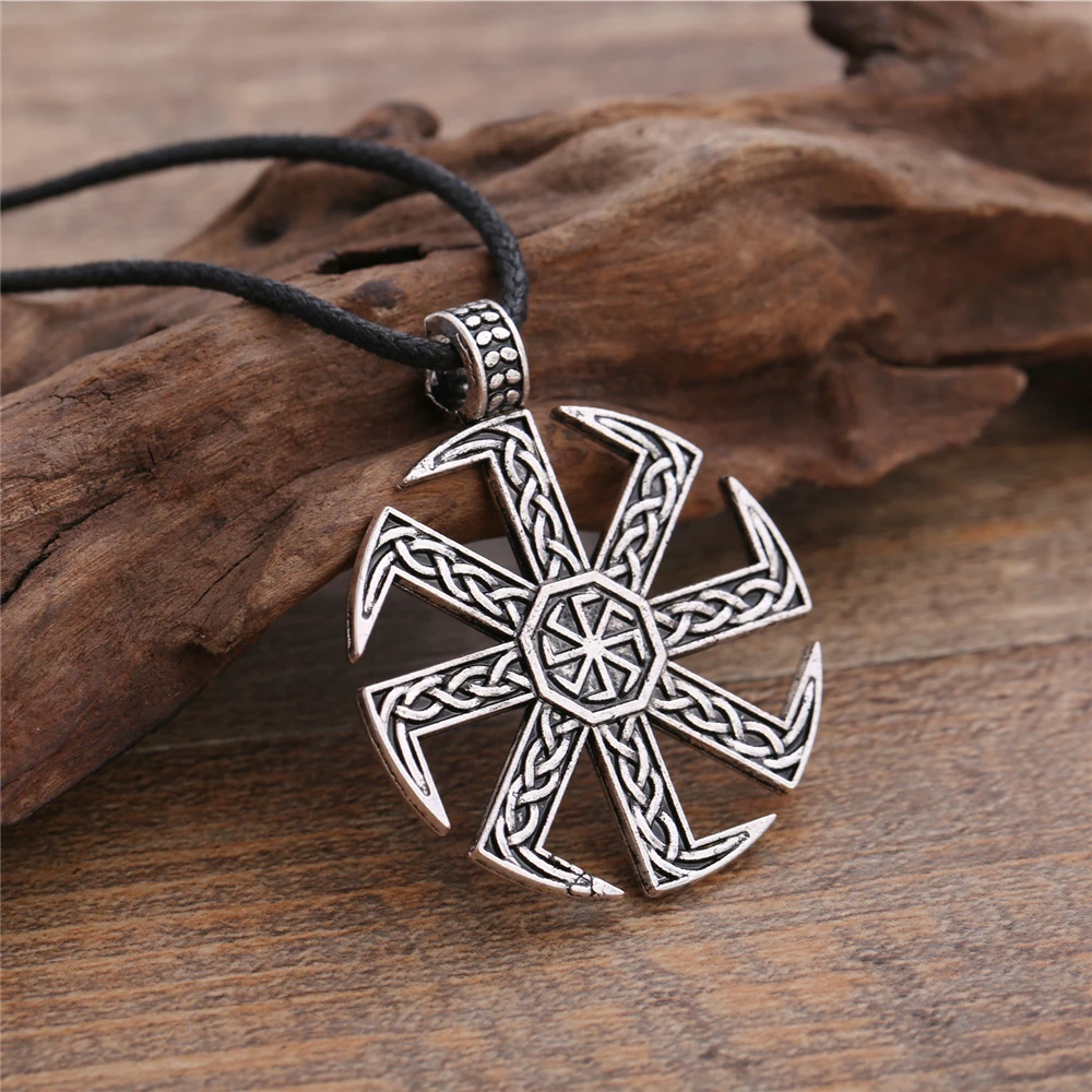 Ожерелье рыболовный крюк славянский Taislman Kolovrat Sun Wheel языческий амулет подвески