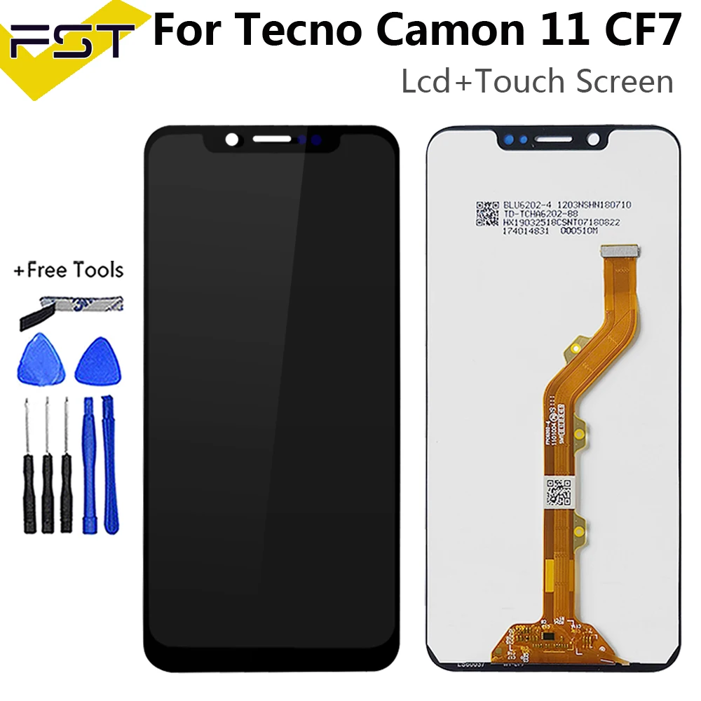 ЖК-экран для Tecno Camon 11 CF7 ЖК-дисплей с сенсорным дигитайзером в сборе CB7 11s датчиком |