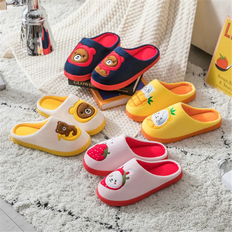 

Fashion Women Winter Slippers Lovely Cartoon Home Floor Soft Female Shoes Chaussures House Cotton Couples New Arrival