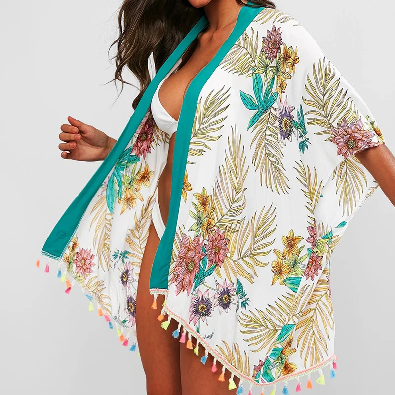 2020 Новое поступление весенний женский кардиган с принтом Пляжное накидка парео