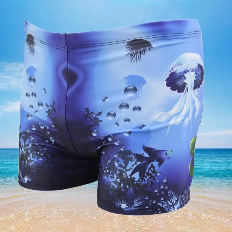 Мужские трусы боксеры с принтом черные синие пляжные плавки - Цена: 175,78 руб.