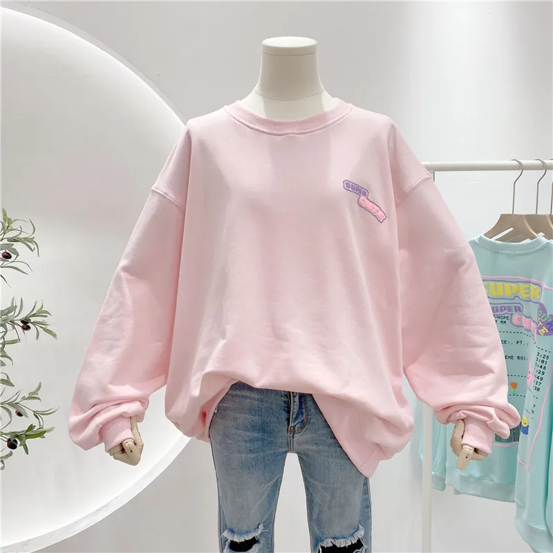 

Женский хлопковый свитшот с длинным рукавом и круглым вырезом