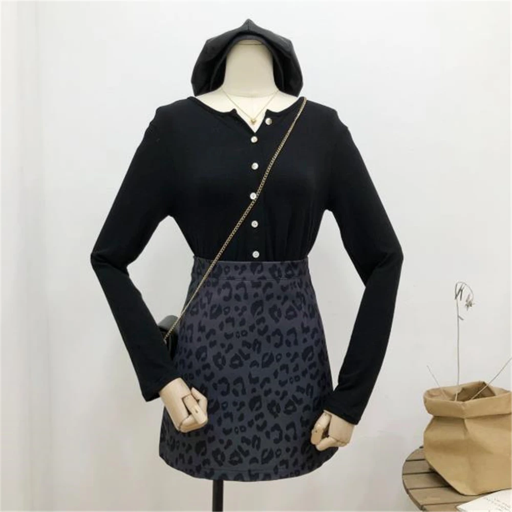 

Повседневная Женская мини-юбка с высокой талией, соблазнительная леопардовечерние вечерняя Клубная одежда, повседневные короткие элегант...