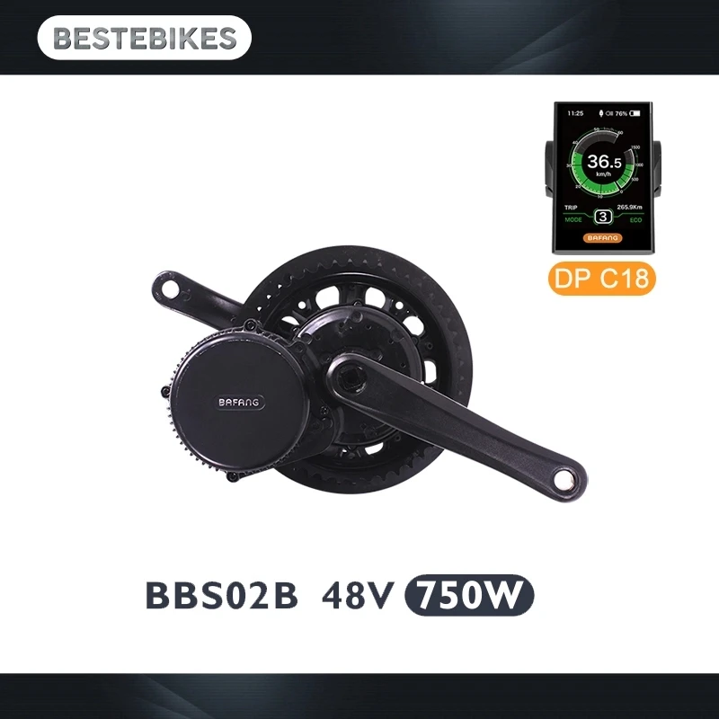 Bafang BBS02B 48V750W bbs02 электродвигатель электрический велосипед комплект для переоборудования электрического велосипеда velo электромотор колеса