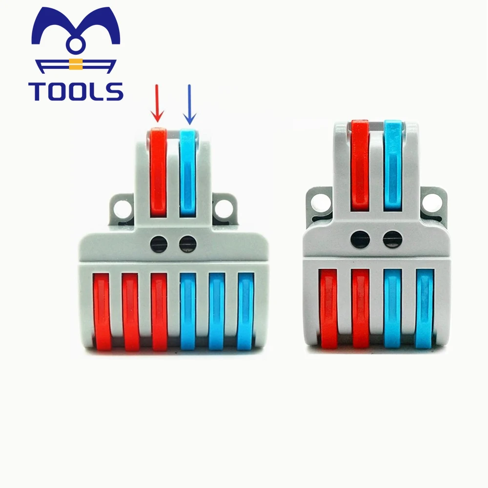 

5PCS/LOT Mini Fast Wire Connector SPL-24/26 Compact Wiring Cable Connector Push-in Conductor 2 In 4/6 Out Wire Splitter Terminal