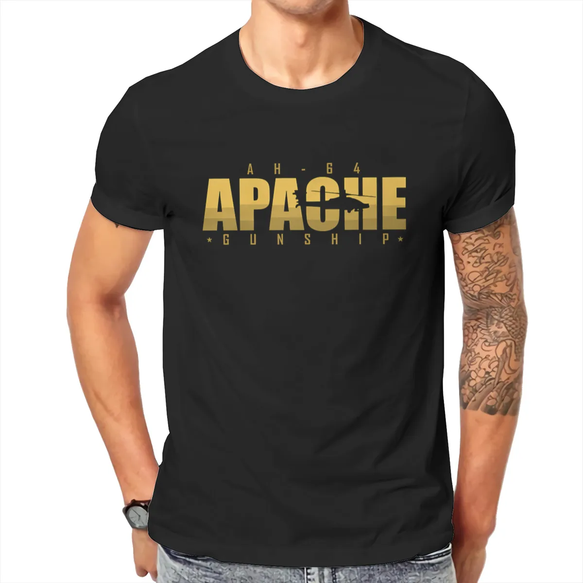 

Ah64 Apache T shirt Men T shirt summer T-shirt