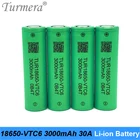 Turmera VTC6 18650 3000 мАч, Батарея 30A 3,7 V 18650 Перезаряжаемые батареи TUR18650-VTC6 для отверток и электронная сигарета A1