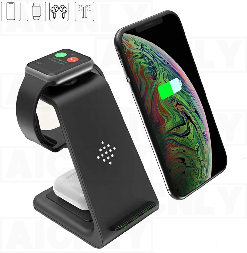 Беспроводное зарядное устройство 3 в 1 10 Вт быстрая зарядка для Iphone 11 Pro SE2 зарядная