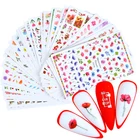 2022 Новый дизайн 3D простой зеленый цветок листья дерево клейкая наклейка свежие цветы тема Готический Цветочный Стикер Украшение для ногтей