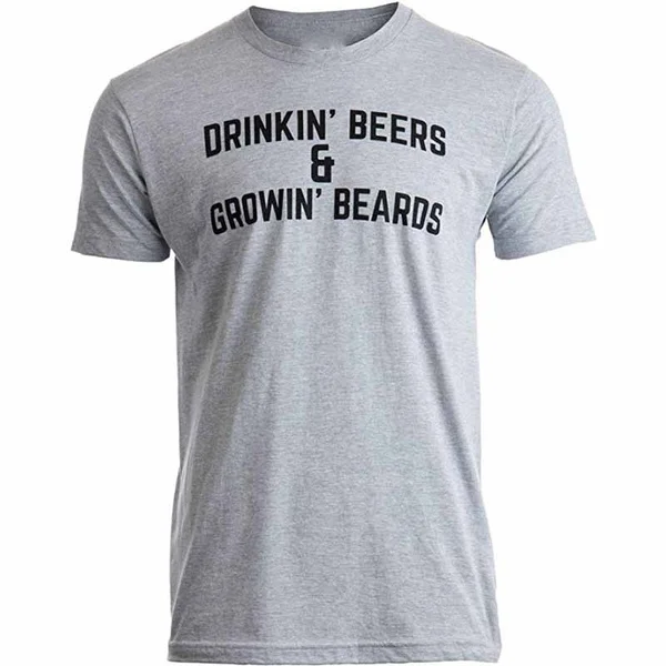 

Drinkin' Beers & Growing Beards Letter Print T Shirt Funny Drinking Buddies Beer Games Party T-Shirt