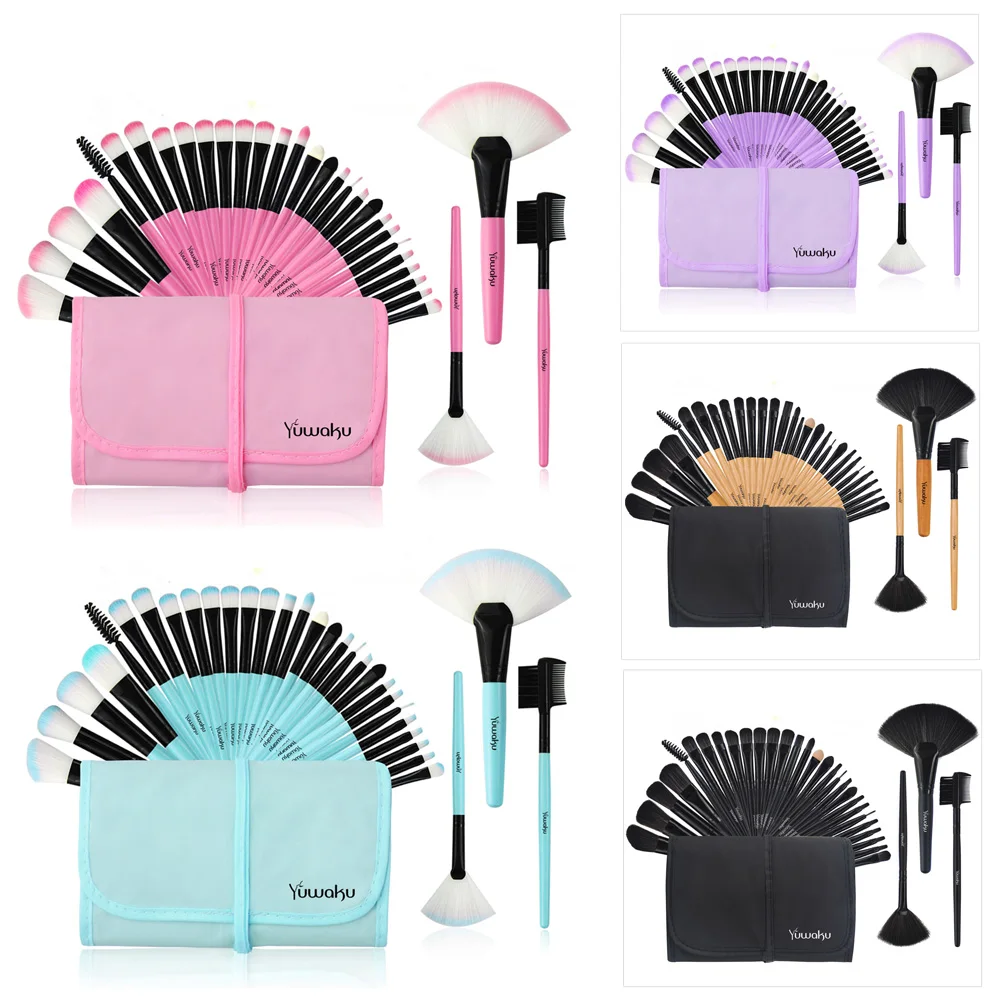 

Yuwaku Professional 32Pcs/Set Makeup Brush Foundation Eye Shadows Lipsticks Powder Make Up Brushes Tool Bag Pincel Maquiagem Kit