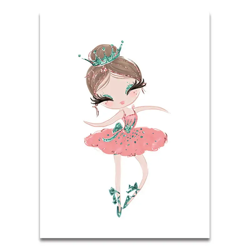 Балетный Детский Настенный художественный постер принцессы с изображением