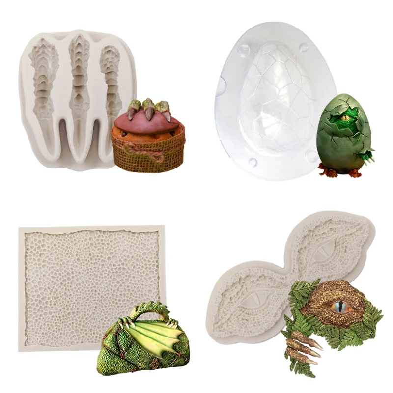 

3D simulation dinosaur paw/eyes/skin/dinosaur egg silicone mold DIY cake decoration accessories craft decoration resin mold