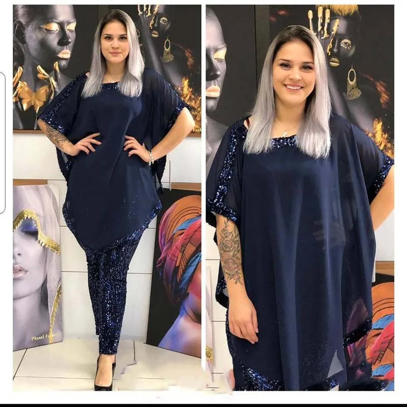 Комплект из двух предметов шифона и блесток Женская африканская одежда