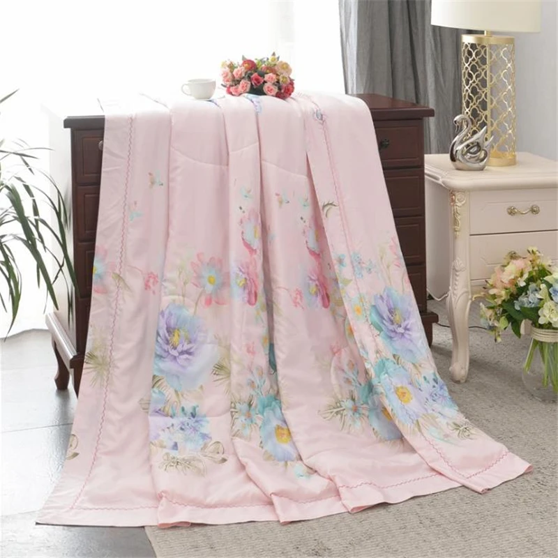 Летнее одеяло в европейском стиле из тенсела с реактивным принтом мягкое