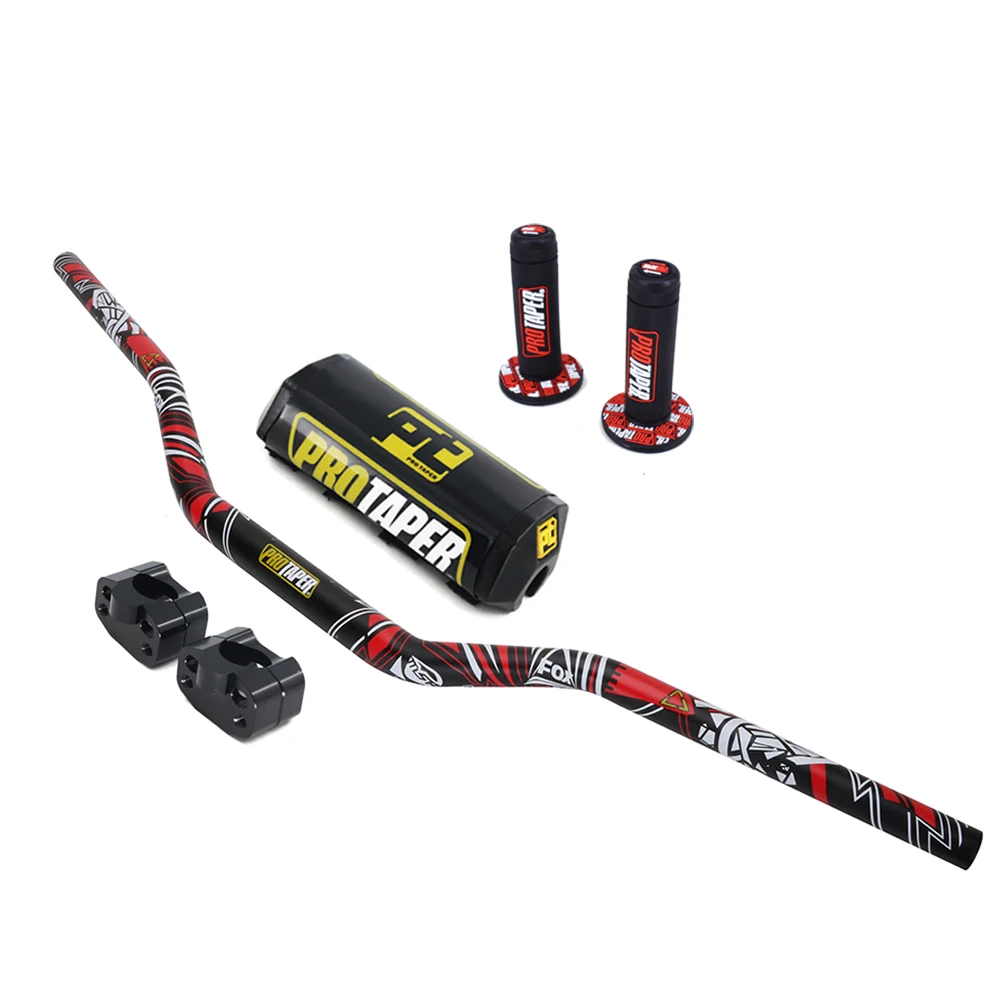 Black A 11/8 ''рукоятка 28 мм Pro Taper Руль Ручки Металлические Mulisha зажимы Pad MX МОТОЦИКЛ для Honda CR125 CRF250 230F CRF450 XR250 - Цвет: Black A