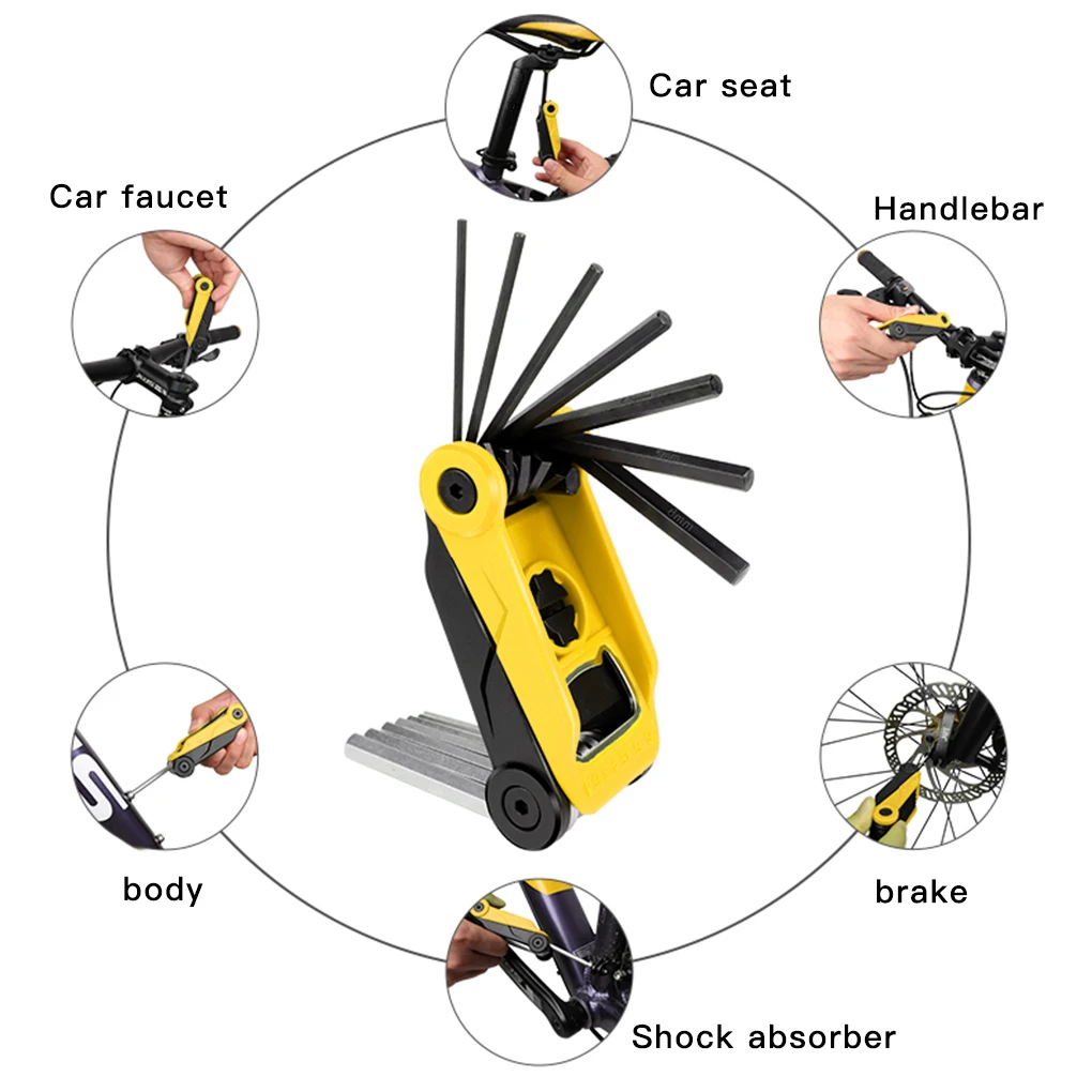 

MTB Mountain cycle Portable socket multipurpose wrench bicycle multi tool Screwdriver Motorcycle bike allen fix Touring pocket
