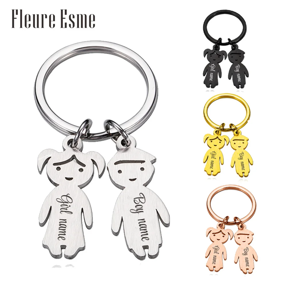 

Брелок из нержавеющей стали с индивидуальной гравировкой имени, ювелирное изделие для мальчиков, девочек, детей, для всей семьи, аксессуары ...