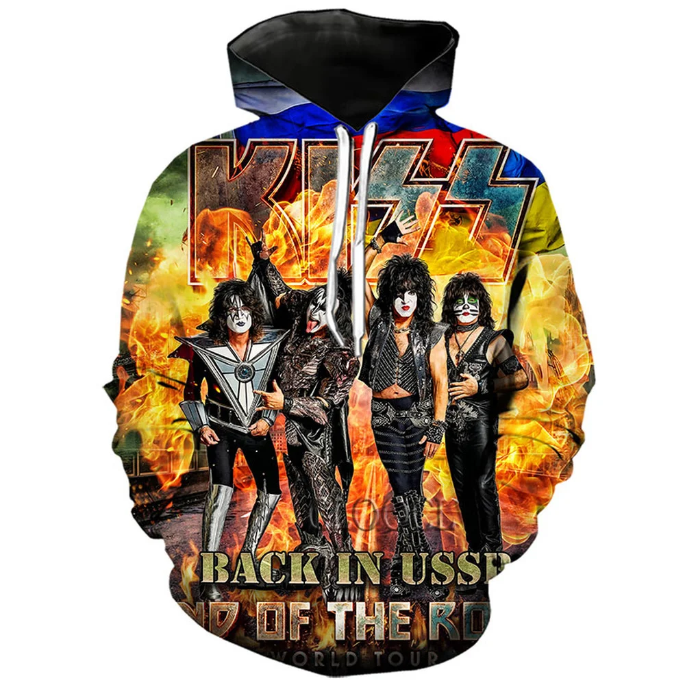 

CLOOCL Fashion Rock Band KISS 3D Print Men Women Harajuku Hoodie Unisex Autumn All-match Popular Casual Tops DropShipping