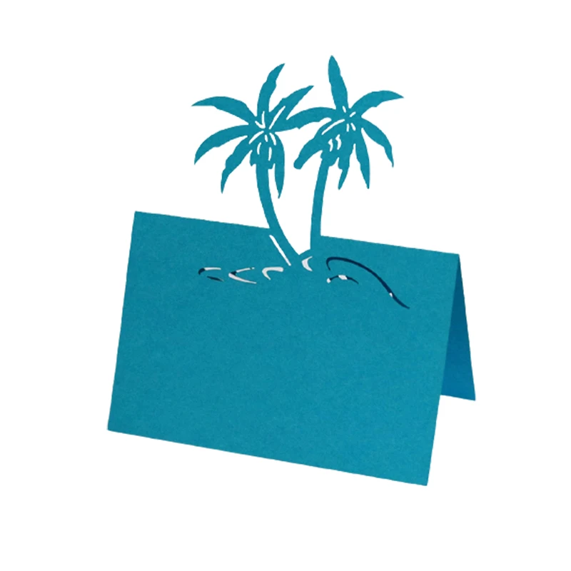 50pcs Coconut Tree Laser Cut Table Name Place Cards DIY Lace Message Setting Card Seat Wedding Birthday Party Favor Decor |
