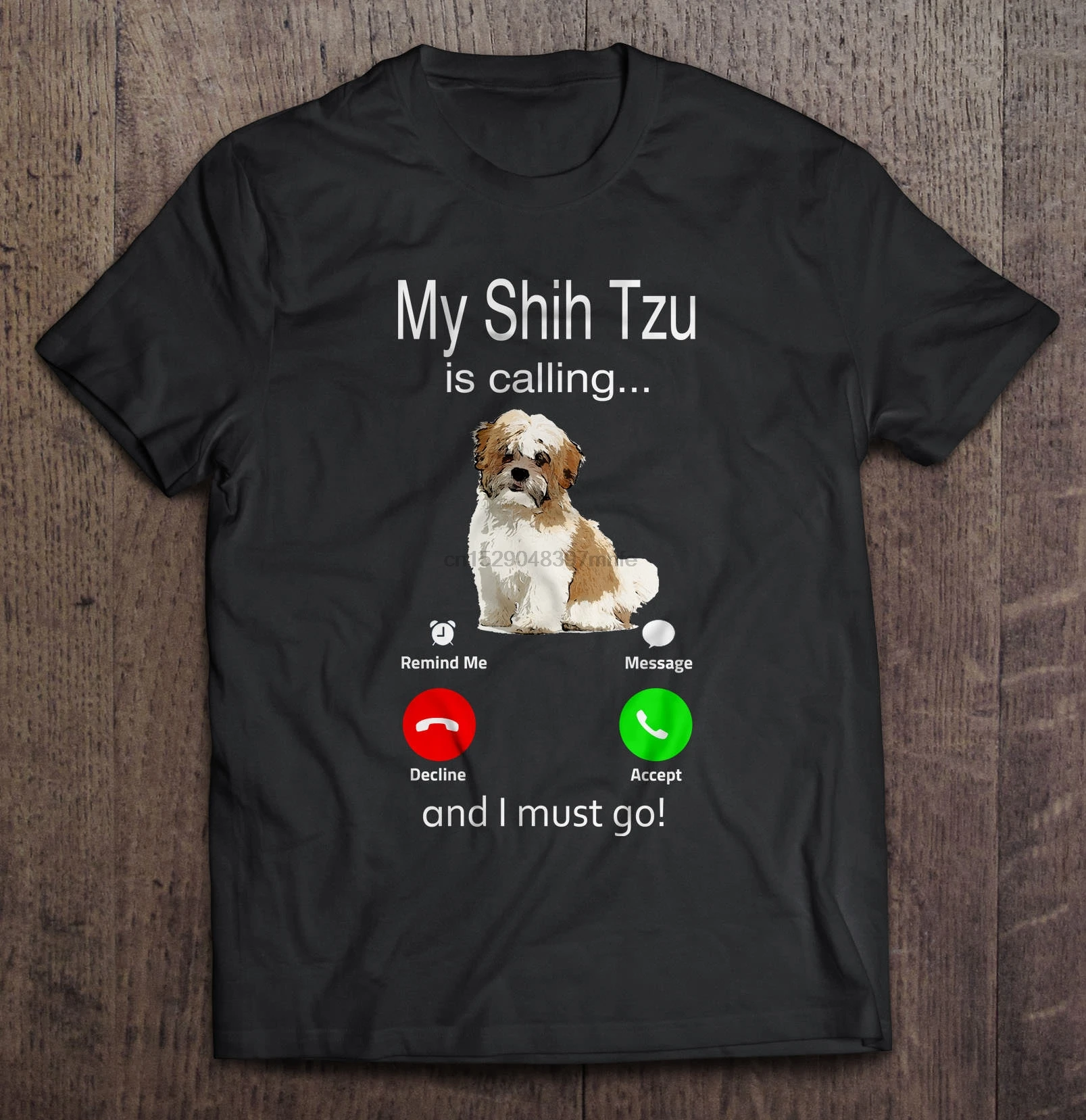 Мужская футболка My Shih Tzu Is craning и я должен идти женская футболка|Мужские футболки| |