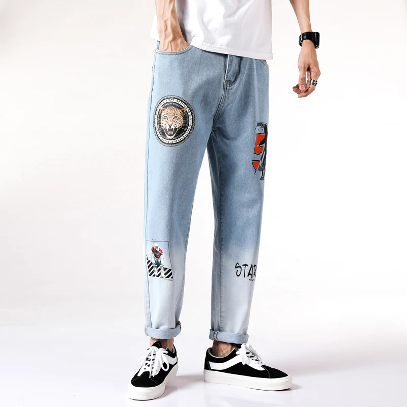 

2021 Men's pants Trousers baggy Jeans for men Casual Stretch Slim Denim Jean man