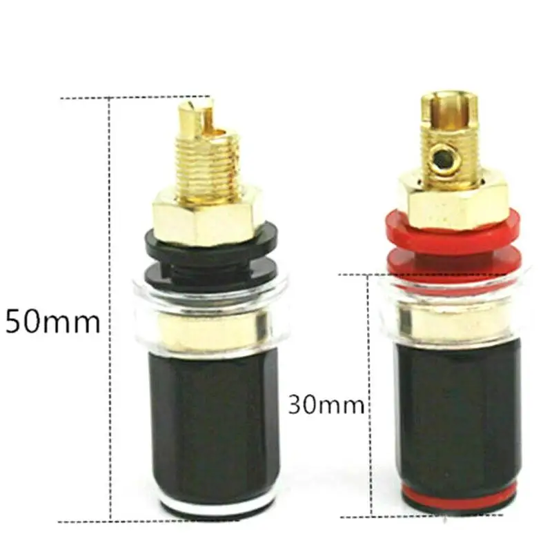 

12AWG Pure Brass Banana Connector Gold Plated Speaker Terminal Amplifier Audio Plug 1Pair U5W5