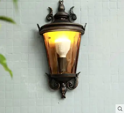 European outdoor waterproof balcony light courtyard aisle corridor lights retro wind wall lamp