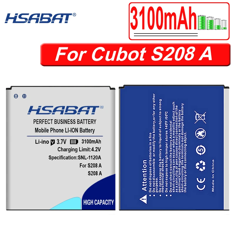 Аккумулятор HSABAT 6500 мАч для CUBOT MANITO/X6/NOTE S/Note Plus/Rainbow/P9/MAGIC/X15/R11/X18/H3/Dinosaur/MAX/S208 A S208A