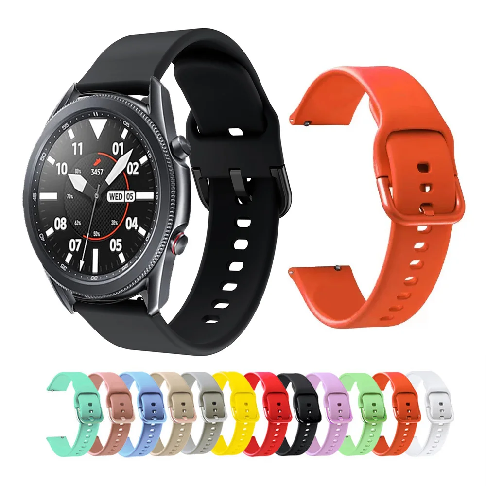 

Ремешок силиконовый для Samsung Galaxy Watch 3 41 мм 45 мм, цветной браслет для часов Amazfit GTR 2/42 мм 47 мм, 20 мм 22 мм