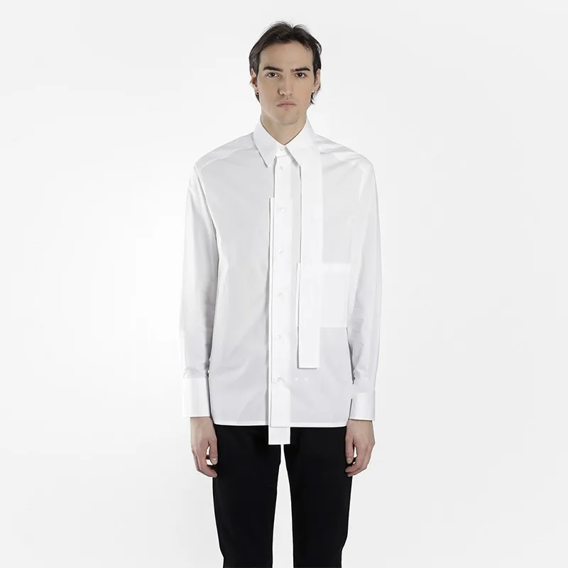 Корейский стиль для волос Повседневная рубашка мужская хлопковая стример