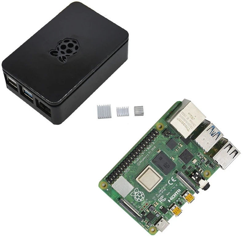 Для Raspberry Pi 4 Модель B 4G RAM ABS чехол с серебряными радиаторами Поддержка 2 4/5 0 GHz WIFI