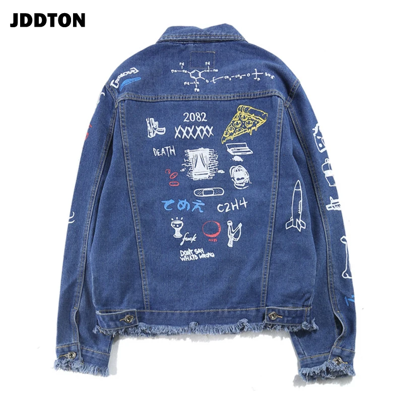 JDDTON мужские осенние джинсы с рисунком граффити повседневные куртки в стиле хип