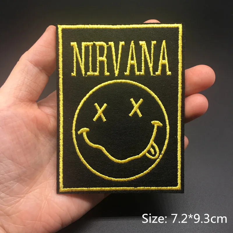 Антикварная бронза Nirvana рок-группа нашивки значки Рик и Морти мультфильм Покемон нашивки металлическая полоса железные нашивки для детской одежды Appliues - Цвет: Антикварная бронза