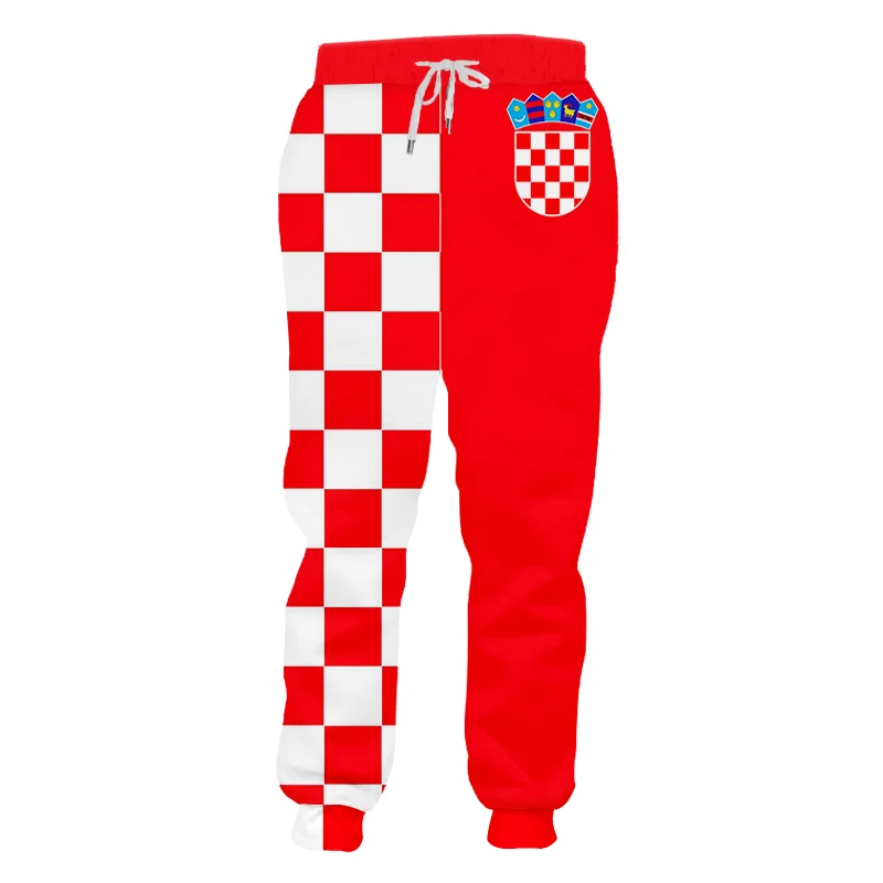 Джоггеры с флагом Хорватии мужские/женские мужские красные белые сетчатые