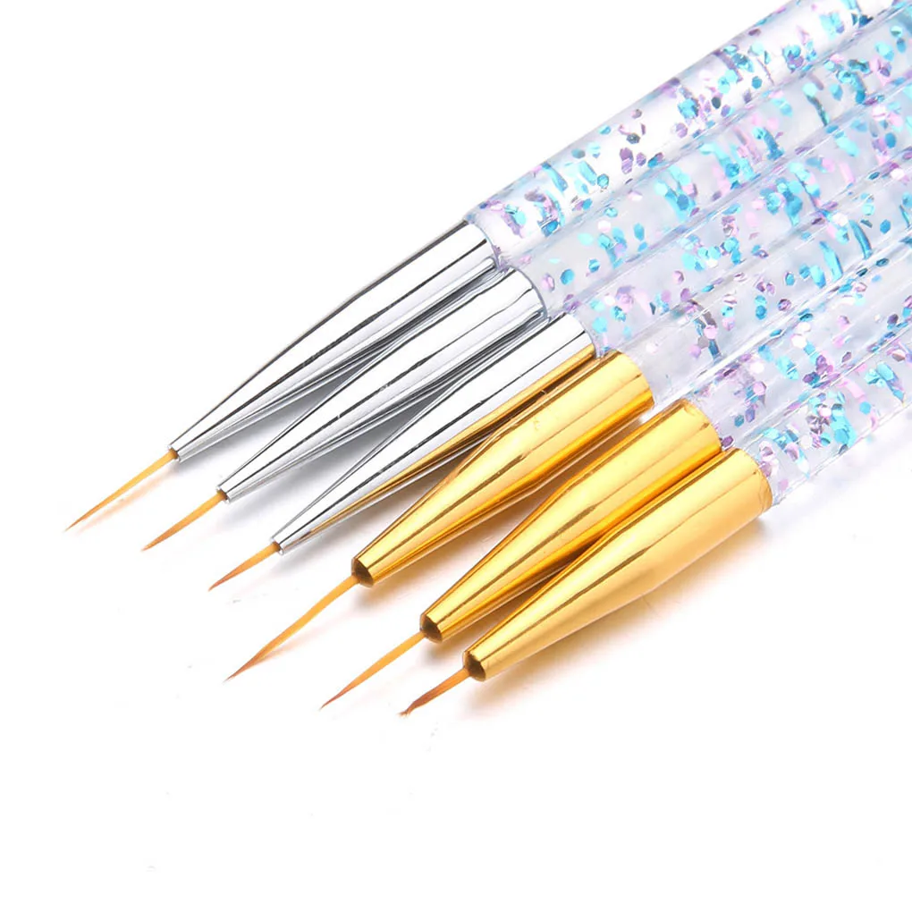 

Hot! 3PCS Acrylic French Stripe Nail Art Liner Brush Set 3D Tips Manicure Ultra-thin Line Drawing Pen UV Gel Painting Brushes