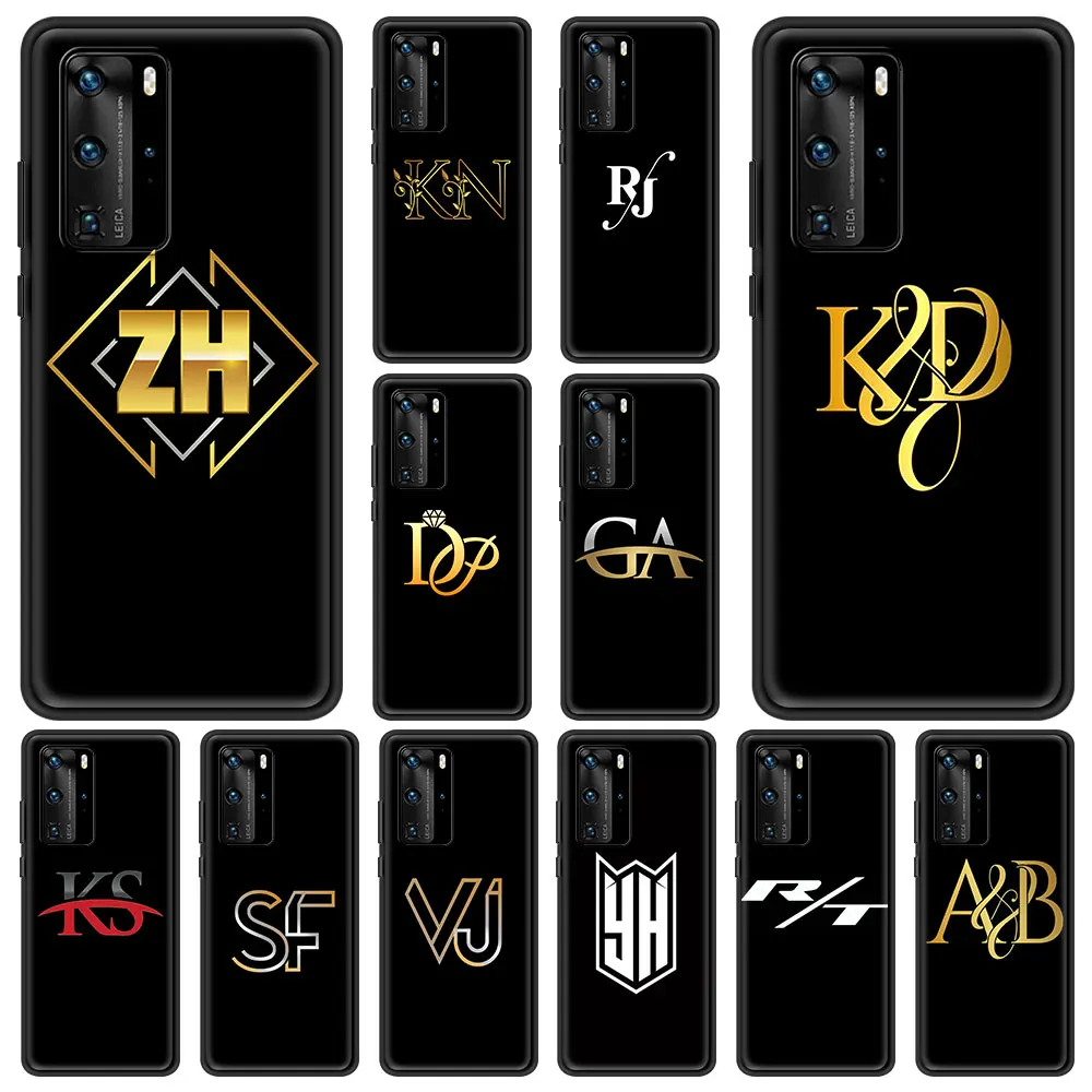 

Letter Phone Case Cover Bag For Huawei Y6 Y7 2019 P30 Pro P40 Lite E P Smart Z Luxury Silicon TPU Shockproof Shell Fundas Coque