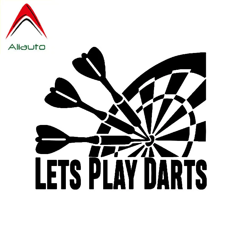 

Aliauto Interesting Lets Play Darts Car Sticker Accessories Sunscreen Waterproof Reflective Decal Black Silver Vinyl,15cm*12cm