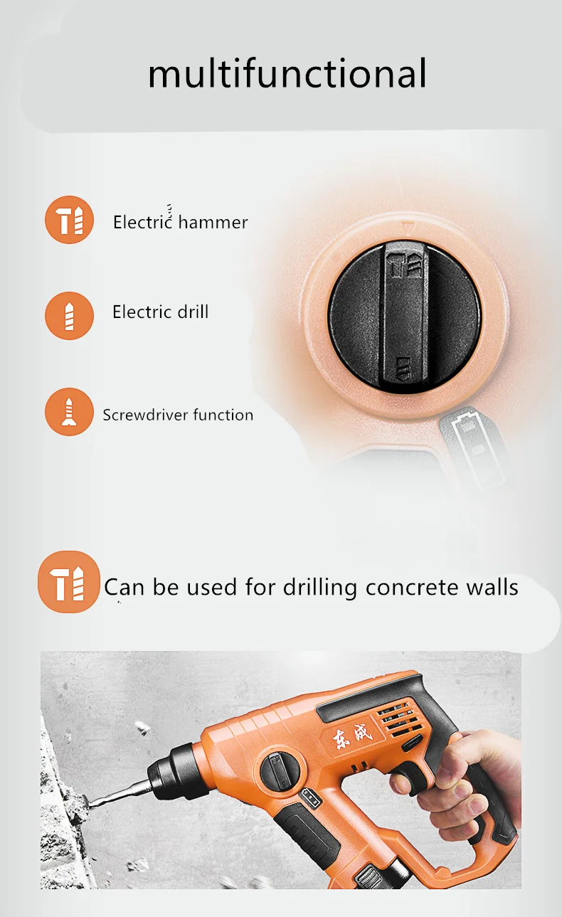 Cordless electric hammer DCZC13D household multi-function lithium impact drill | Инструменты
