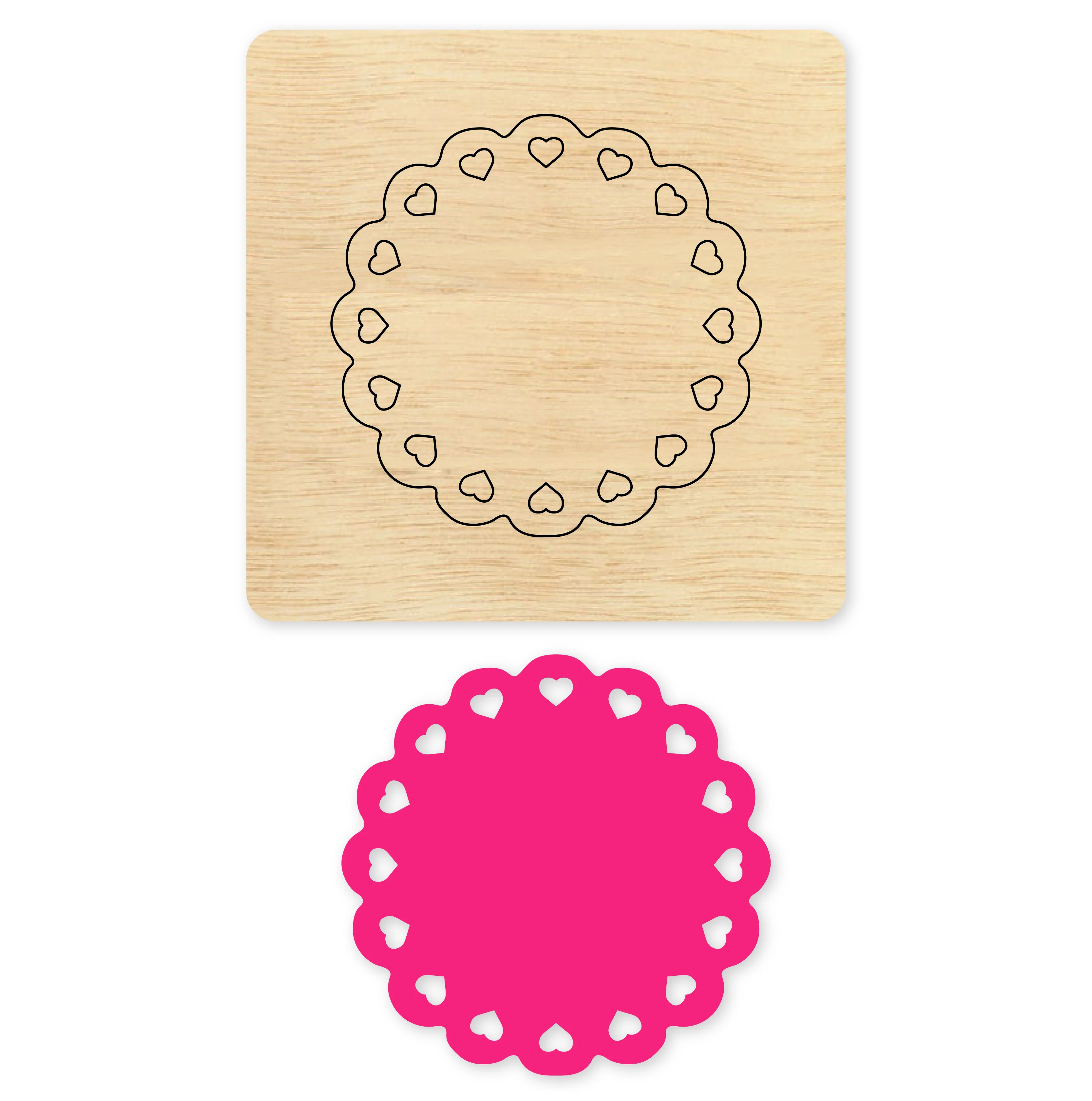 Круглые кружевные металлические режущие штампы для скрапбукинга Деревянный