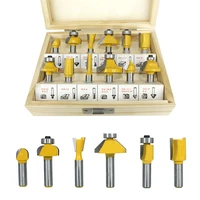 12pcs 8mm router bit set trimming straight milling cutter wood bits tungsten carbide cutting woodworking trimming