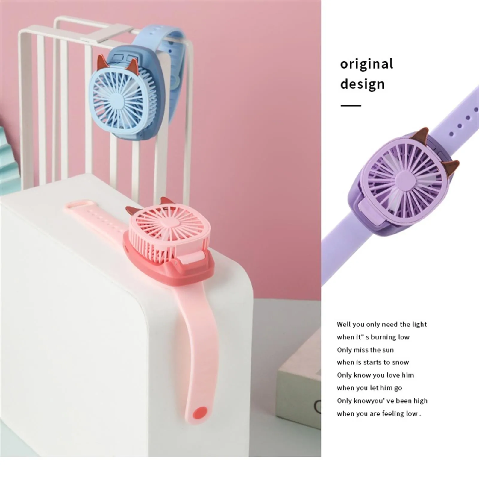 

Mini Watch Simple Fan Portable Summer rechargeable USB Folding Fashion Pocket Small Fan Third Gears Electric fan