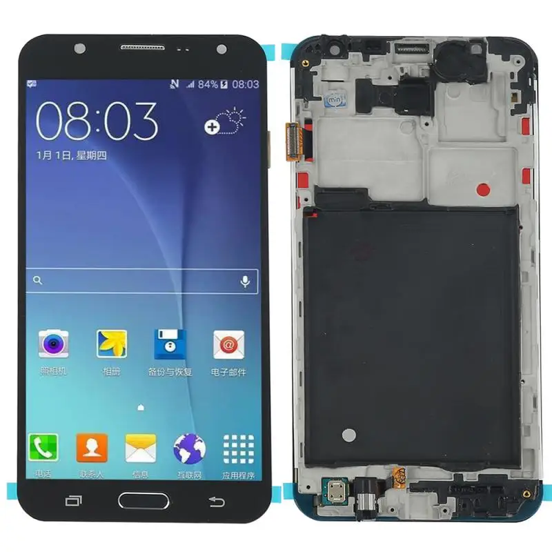 

Oled-дисплей для Samsung Galaxy J7 J700M, ЖК-дисплей, сенсорный дигитайзер, экран, стеклянная рамка, новые зеркальные ЖК-экраны для Samsung