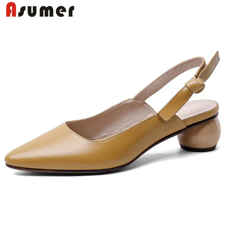 ASUMER/обувь из натуральной кожи наивысшего качества Женские туфли лодочки Тонкие