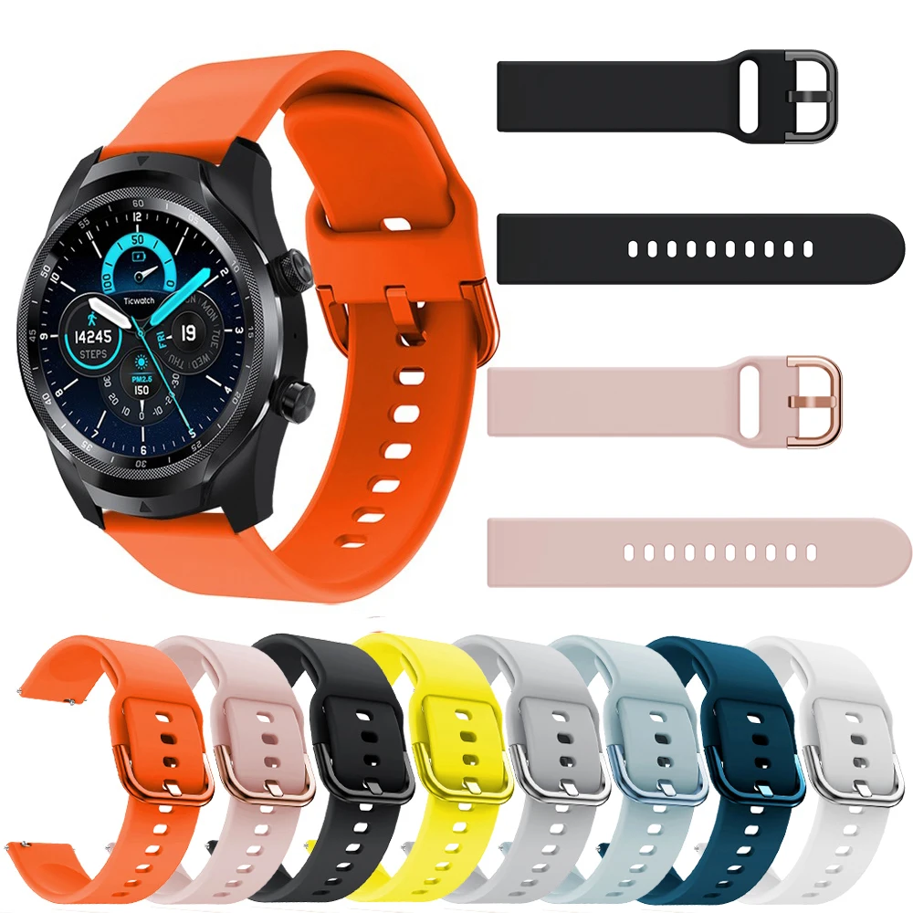 

Сменный силиконовый ремешок для TicWatch Pro2021, 4G/Pro 3 GPS/GTX/S2/E2/2/E, ремешок для часов, браслет для наручных часов, ремешок для наручных часов