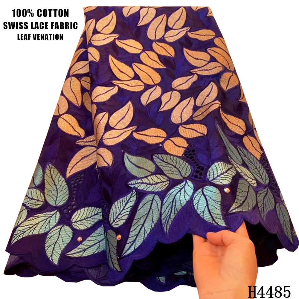

New African Lace Fabric 2021 Swiss Voile Lace In Switzerland High Quality 100% Cotton Lace Fabric 5 Yards For Women Dress HJ4485