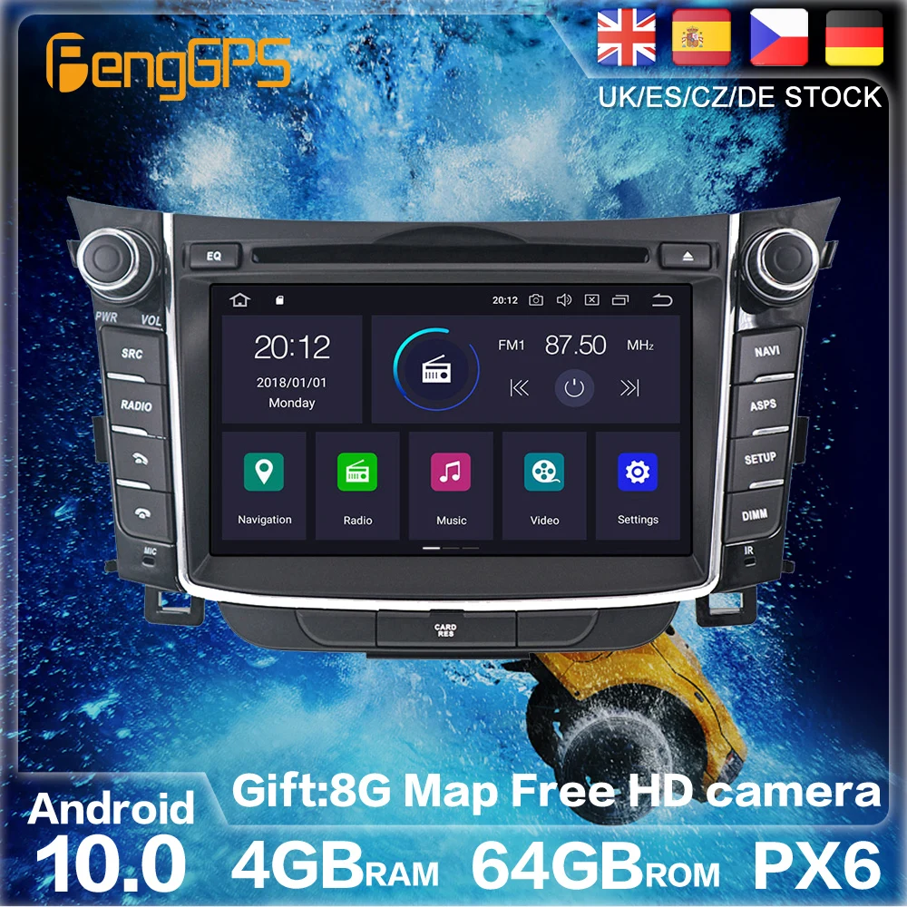 

Android 10 PX6 For Hyundai I30 Elantra GT 2012 - 2016 GPS Navigation Auto Radio Stereo Car DVD Multimedia Player HeadUnit 2DIN